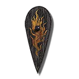 Flame Crest Wooden Shield